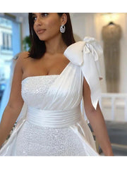 Bowknot Trumpet Mermaid Detachable Train Prom Dress