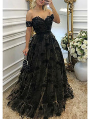 Ball Gown A-Line Prom Dresses Color Block Dress Formal Floor Length Sleeveless Sweetheart Wednesday Addams Family Lace Backless with Beading Appliques
