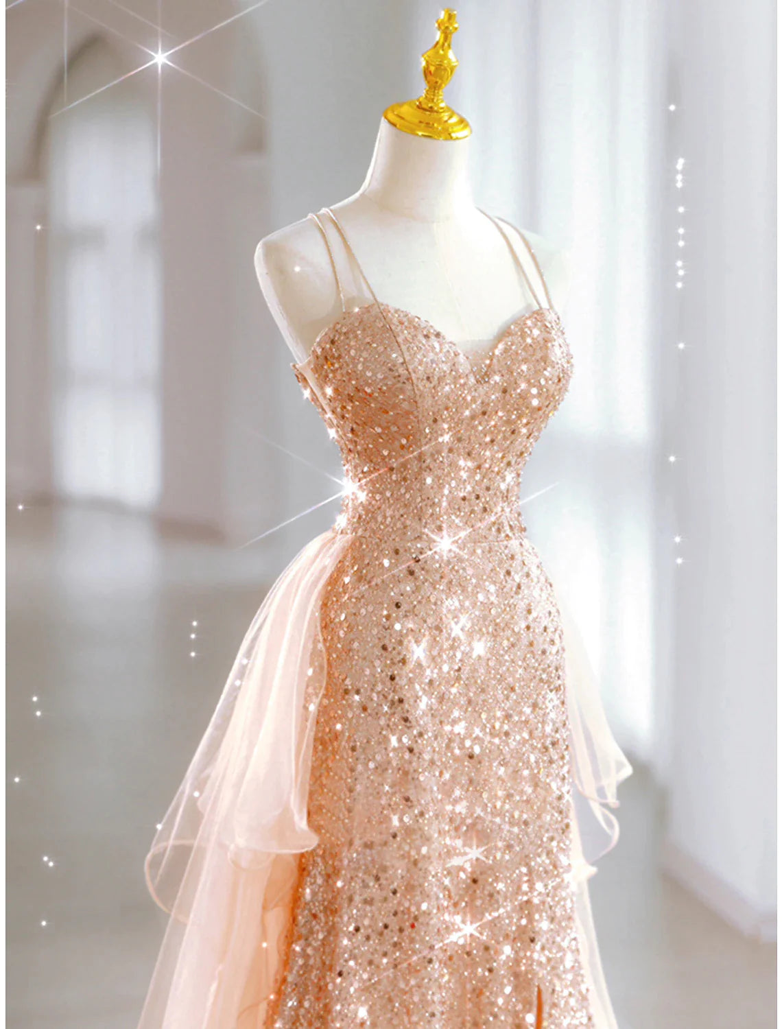 A-Line Prom Dresses Sparkle & Shine Dress Sweet 16 Birthday Floor Length Sleeveless Sweetheart Tulle with Sequin