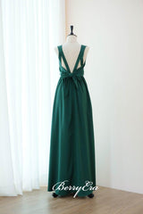 Sleeveless Emerald Green A-line Bridesmaid Dresses - RongMoon