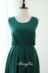 Sleeveless Emerald Green A-line Bridesmaid Dresses - RongMoon