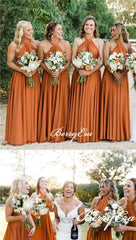Convertible Long Jersey Bridesmaid Dresses, Popular Bridesmaid Dresses - RongMoon