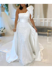 Bowknot Trumpet Mermaid Detachable Train Prom Dress