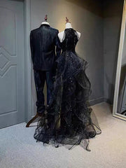 Robes de bal Robe scintillante et brillante Fête de mariage Sans manches Paillettes avec cristaux Volants à paillettes 