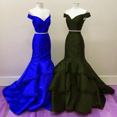 off the shoulder burgundy evening dress mermaid new two piece prom dress