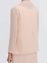 Sheath / Column Mother of the Bride Dress Elegant Two Piece Jewel Neck Tea Length Chiffon Sleeveless - RongMoon