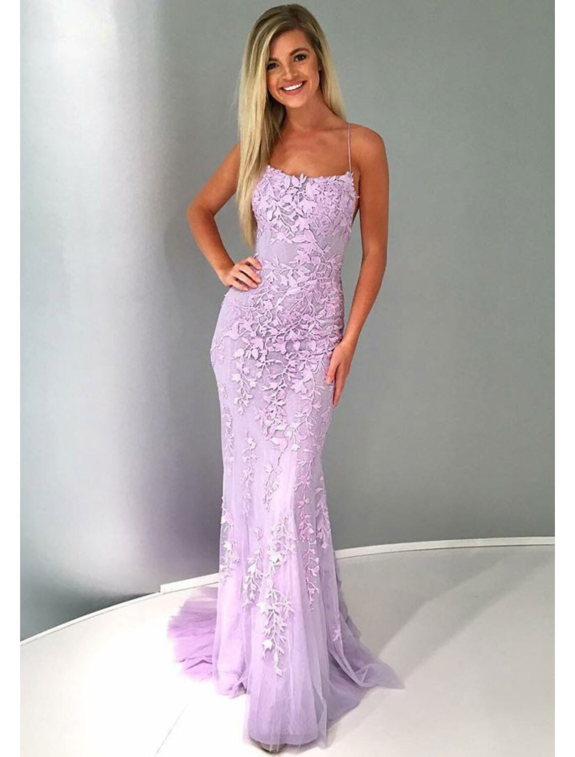 Mermaid / Trumpet Prom Dresses Sexy Dress Formal Court Train Sleeveless Strapless Lace Backless with Appliques