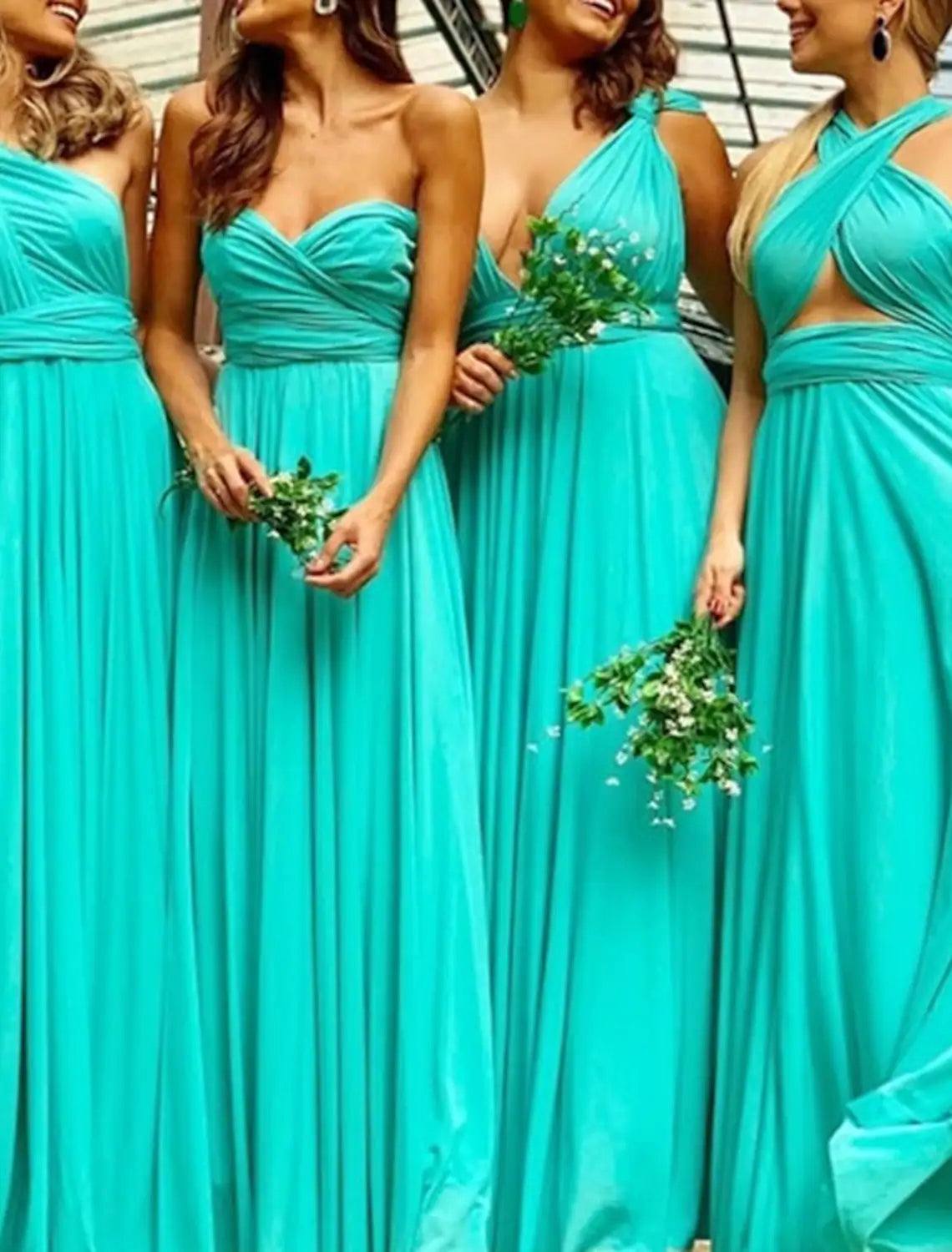 A-Line Bridesmaid Dress One Shoulder Sleeveless Sexy Floor Length Chiffon with Sash / Ribbon / Pleats - RongMoon