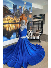 A-Line Prom Dresses Floral Dress Cocktail Party Court Train Sleeveless Strapless African American Lace Backless with Appliques
